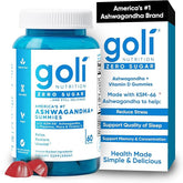 Goli Zero Sugar Ashwagandha Gummies with KSM-66, L-Theanine, Maca and Vitamin D - No Sugar Alcohols - Vegan, Keto-Friendly, Non-GMO