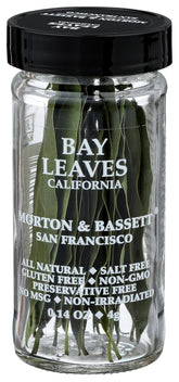 Morton & Bassett California Bay Leaves, 0.14 oz – Non-GMO, Salt-Free, Bold and Fragrant Leaves for Soups, Roasts & Mediterranean Cuisine