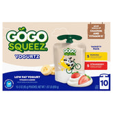 GoGo squeeZ yogurtZ Variety Pack, Strawberry & Banana, 3 oz (Pack of 10), Kids Snacks Made from Real Yogurt and Fruit, No Fridge Needed, Gluten Free, Nut Free, BPA Free Pouches (Packaging May Vary)