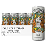 GREATER THAN Hydration for Her - Nutrient Enhanced Coconut Water Electrolyte Beverage with Real Fruit, Plant-Based Vitamins & Fiber, Clean Functional Hydration, Orange Mango, 12 oz (12 Pack)