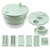 Stainless Steel Salad Spinner 4.17 QT Large Lettuce Washer Spinner with 5 Blade Multifunction Vegetable Dryer for Kitchen Gadget