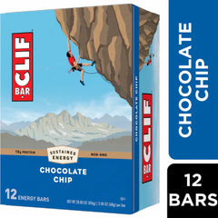 CLIF BAR - Energy Protein Bars - Chocolate Chip (12 Count)