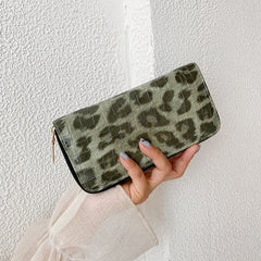 Ladies Leopard Print Zipper Wallet