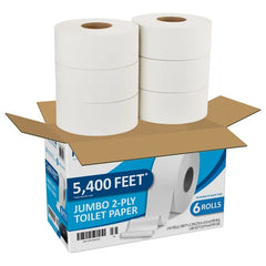 Marathon Jumbo Roll Bath Tissue, 2-Ply, 900 ft Rolls, 6 Rolls