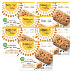 Almond Flour Snack Bars (Peanut Butter Chocolate) with Organic Coconut Oil, Chia Seeds, Sunflower Seeds, and Flax Seeds, 6oz, 6 Count