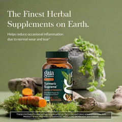 Gaia Herbs Turmeric Supreme Extra Strength - Supports Occasional Discomfort from Normal Wear & Tear* - with Turmeric Curcumin & Black Pepper - 60 Vegan Liquid Phyto-Caps (Up to 60 Servings)