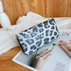 Ladies Leopard Print Zipper Wallet
