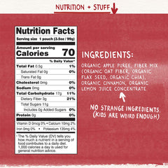 Pumpkin Tree Organics Fruit Snack Pouch, Apple + Fiber + A Sprinkle of Cinnamon, 3.5 Ounce (Pack of 10)
