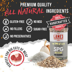 Natural Coarse Ground Salt Pepper Garlic Seasoning for Any Types of Dishes, Classic Bold Flavor, No MSG, No Preservatives, Gluten-Free, Made in USA, 12 Oz