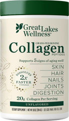 Great Lakes Wellness Collagen Peptides Powder – Supports Skin, Hair, Nails, Joints & Digestion – Hydrolyzed, Quick Dissolve, Non-GMO, Keto & Kosher – Pure Collagen Protein (10 oz, 14 Servings)