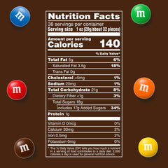 M&M'S Milk Chocolate Candy, Party Size, 2.4 lb | 38 oz Pack of 2