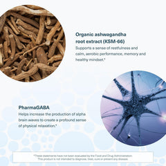 Youtheory Ashwagandha + GABA - Adaptogenic Blend with Organic KSM-66 & Ginger - Aids Stress Relief & Mood* - Supports Energy Levels* - 60 Vegetarian Capsules (30-Day Supply