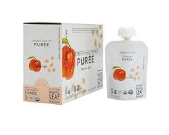 White Leaf Provisions Organic Purees/Baby Food Pouches - Fruits, Veggies & Grains, Toddler snack, Regeneratively Farmed, No Added Sugar, Non-GMO, BPA-Free Pouches 3.17 oz (Pack of 24, Peach + Oat)