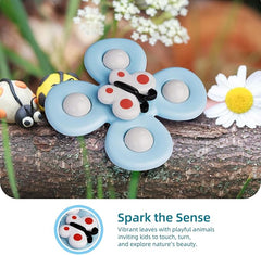 ALASOU 3PCS Suction Cup Spinner Toys for 1 2 Year Old Boy Girl Birthday Gift|Spinning Top Baby Bath Toy for Kids Ages 1-3|Sensory Airplane Travel Toy Easter Basket Stuffers for Toddlers Infant