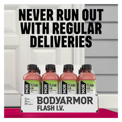 BODYARMOR Flash I.V. Electrolyte Beverage, Grape, Hydration Drink with Coconut Water For Rapid Rehydration, Post Workout Recovery, 20 Fl Oz (Pack of 12)