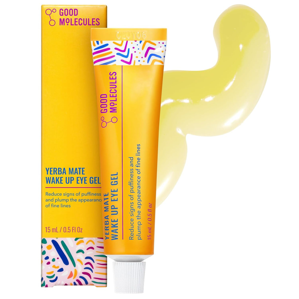 Good Molecules Yerba Mate Wake Up Eye Gel, Caffeine Under Eye Cream, 15 ml | Refreshes and hydrates tired under eyes with caffeine. Helps improve the look...
