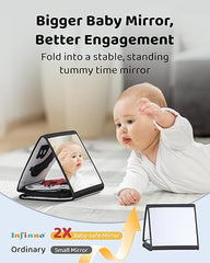 Black and White Baby Books for Newborn - Tummy Time Mirror & Sensory Toys Soft Montessori Toy for Infant Visual Stimulation, Brain Development & Early Learning - High Contrast Toys for 0-6 Months