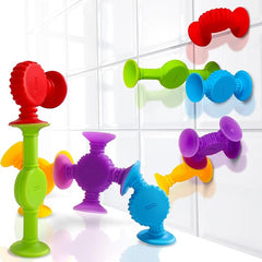 BUNMO Easter Basket Stuffers for Toddler - Bath Toys Suction - Toddler Easter Basket Stuffers - Fine Motor Skills - Stimulating Sensory Toys - Non-Mouthable 3+ - Textured 10pk