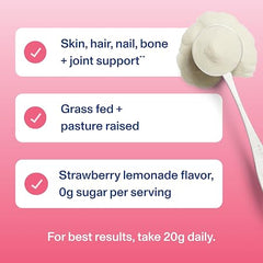 Vital Proteins Collagen Powder,Strawberry Lemonade Flavor, 20 Ct