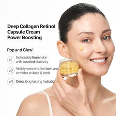 SUNGBOON EDITOR Deep Collagen Retinol Capsule Cream, Firm-Looking Moisturizer for Fine Lines & Dry Skin, with Copper Peptide, White Spicules & Adenosine, Korean Skincare, 1.69 fl oz