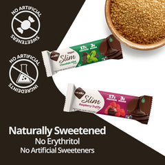 NuGo Slim Dark Chocolate Raspberry Truffle, 17g Protein, 2g Sugar, 7g Fiber, Low Net Carb, Keto Friendly, Gluten Free, 12 Count