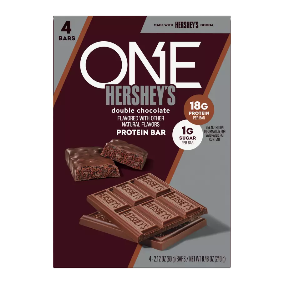 ONE HERSHEY'S Double Chocolate Flavored Protein Bars 4 Pack