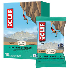 CLIF BAR Energy Protein Bars, Cool Mint Chocolate With Caffeine, 10 Count