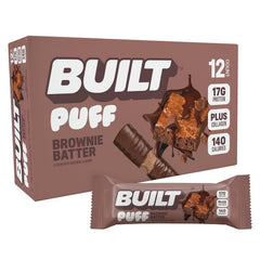 BUILT Bar Puff Protein Bars - Brownie Batter 12 Count