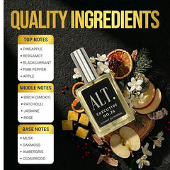 ALT. FRAGRANCES Executive No. 26 - Inspired by Avntus, Perfume for Men, Extrait de Parfum, Long Lasting Woody Fruity Perfume for Men with Bergamot, Pineapple & Oakmoss, 60ml