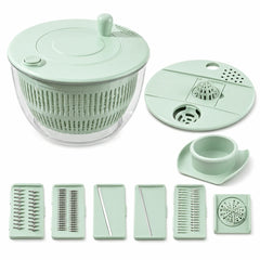 Stainless Steel Salad Spinner 4.17 QT Large Lettuce Washer Spinner with 5 Blade Multifunction Vegetable Dryer for Kitchen Gadget