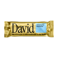 David Protein Bar, Cinnamon Roll, Pack of 4