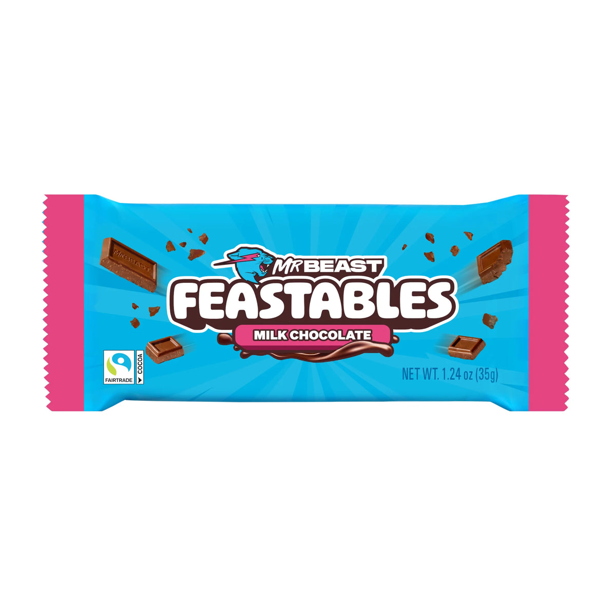 Feastables Mr Beast Milk Chocolate Bar, 1.24 oz 35g, 1 Bar