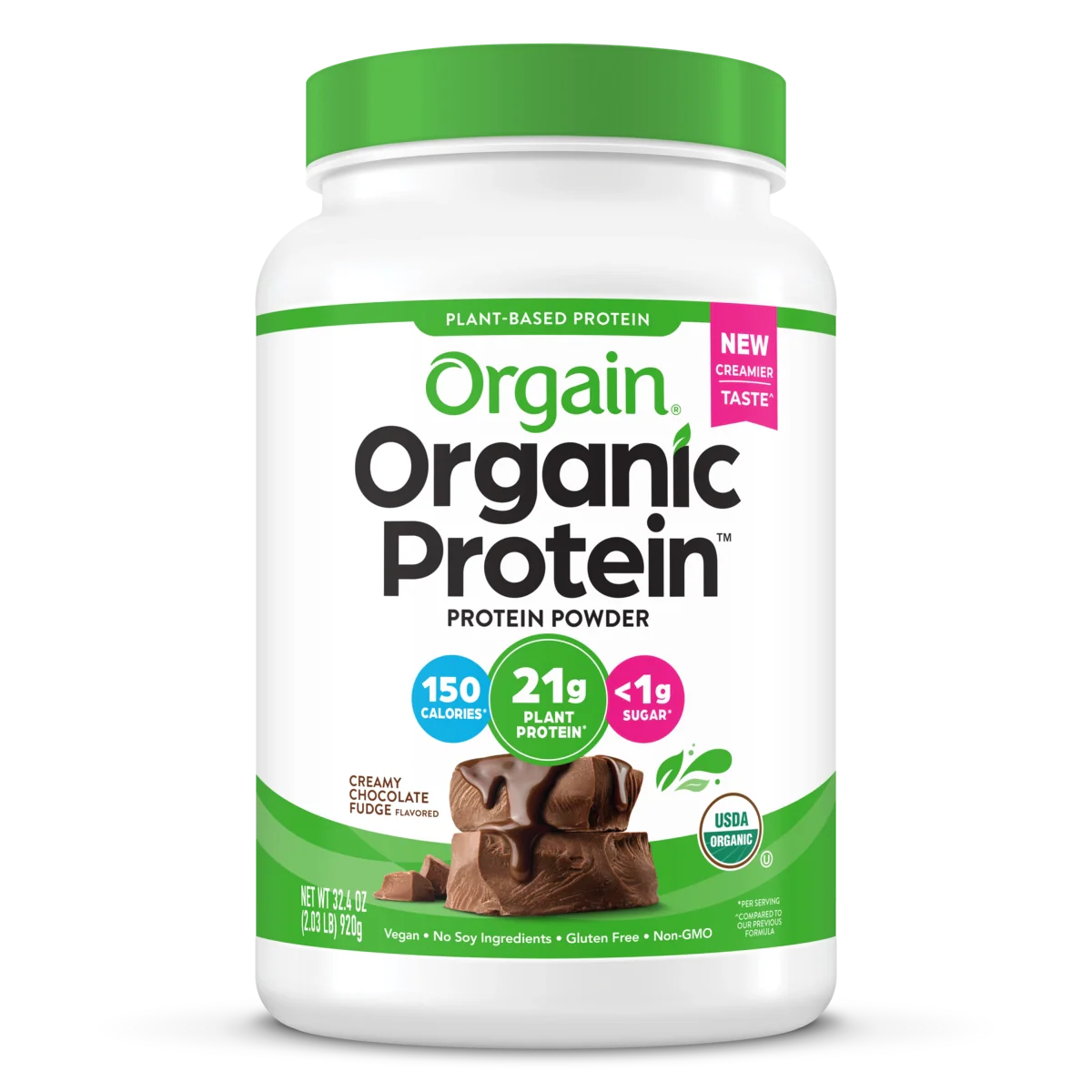 Organic Protein™ Plant Based Protein Powder - Creamy Chocolate Fudge 2.7Lb
