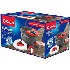 O-Cedar EasyWring Spin Mop & Bucket System Red, Gray