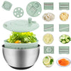 Stainless Steel Salad Spinner 4.17 QT Large Lettuce Washer Spinner with 5 Blade Multifunction Vegetable Dryer for Kitchen Gadget