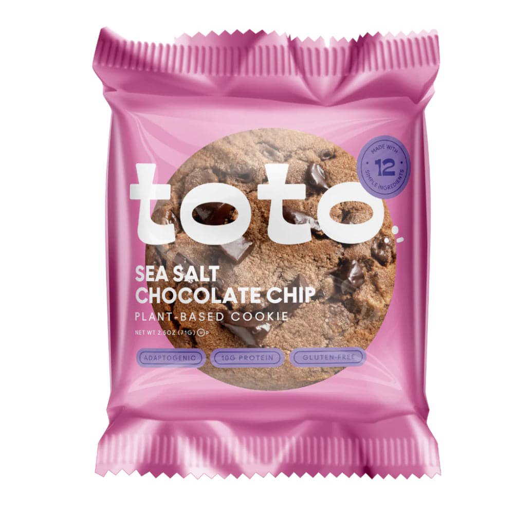 Toto Soft-Baked: Sea Salt Chocolate Chip Cookies with Whole Foods & Superfoods | Vegan, Gluten-Free, 8g Plant-Based Protein, No Artificial Sweeteners | 10 Pack