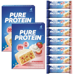 Pure Protein Bars Strawberry Greek Yogurt 20g High Protein Nutritious Snacks to Support Energy 8 Count | Nutritious Snacks to Support Energy Low Sugar Gluten Free
