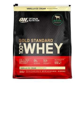 Optimum Nutrition Gold Standard 100% Whey Protein Powder, Vanilla Ice Cream, 5.47 lbs